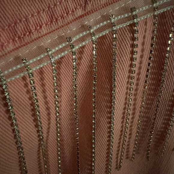 Pink Rhinestone Denim Jacket - Picture 3 of 4